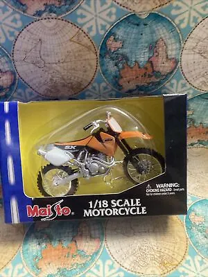 Maisto Motorcycle 2 Wheel Orange 1:18 Scale Ktm 520 Sx • $14