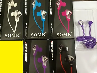 New MONSTER BEATS Headphones IN-EAR RED BLUE WHITE PURPLE WHITE FUCHSIA • $6.99