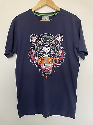 KENZO Womens Navy Blue Tiger T-Shirt S M 8 10 • $75