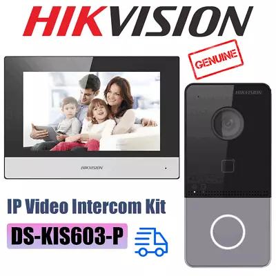 Hikvision DS-KIS603-P Video Intercom Kit Door Station Indoor Monitor PoE WiFi • $209.43