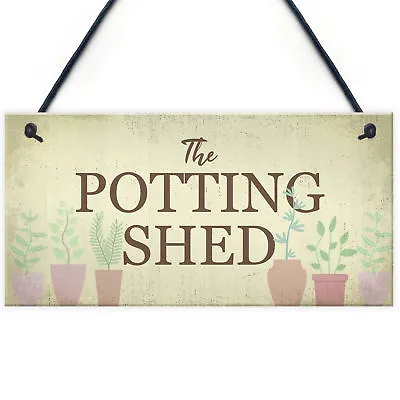 £3.99 • Buy The Potting Shed Plaque Garden Greenhouse Sign Dad Grandad Mum Nan Birthday Gift
