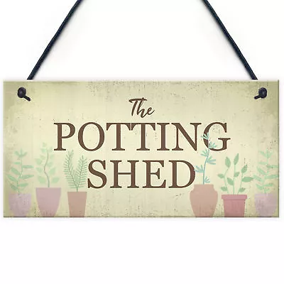 £3.99 • Buy The Potting Shed Plaque Garden Greenhouse Sign Dad Grandad Mum Nan Birthday Gift