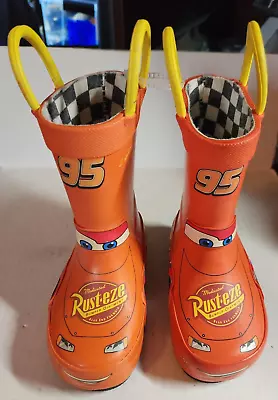 Disney Pixar Cars Western Chief Lightning McQueen Rubber Rain Snow Boots Youth 5 • $25