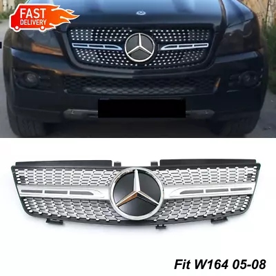 Front Grill Grille W/3D Emblem For Mercedes W164 2005-2008 ML350 ML500 ML63AMG • $77