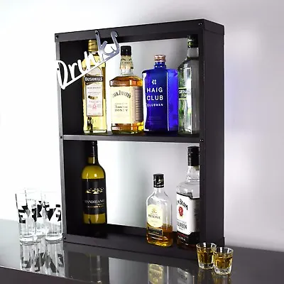 Drinks Cocktail Spirits Wine Shelf Shelving Cabinet Storage Rack Wall Mountable • £49.94