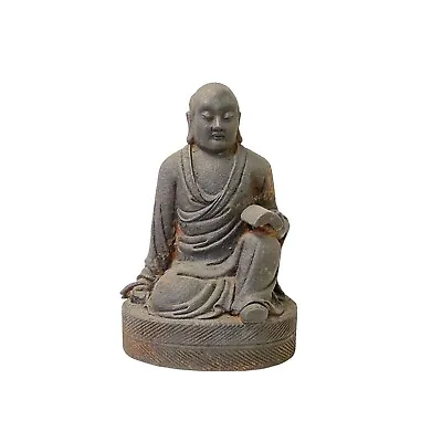 12  Iron Rustic Sitting Lohon Monk Study Reading Meditation Statue Ws3621 • $323.70