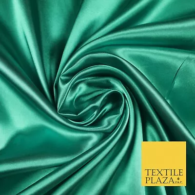 Luxury Plain Smooth Shiny Lightweight Poly Satin Fabric Dress Lining Material58  • £4.50