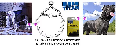 TITAN DOG CHOKE PRONG Pinch No-Pull TRAINING COLLAR With Rubber Tips Adjustable • $21.59