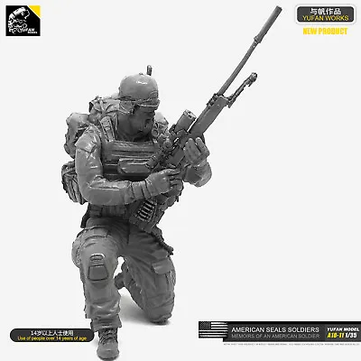 1/35 Scale Nave SEAL Sniper Soldier Unpainted Resin Figure Model Unassembled Toy • $15.99