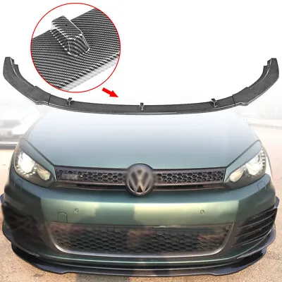 $69.99 • Buy For VW Golf MK6 GTI Front Lip Splitter Diffuser Carbon Fiber Look New US