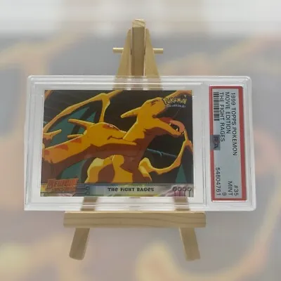 Pokemon Charizard PSA 9 Mint Fight Rages Movie Edition 1999 #35 - Black Label • $119