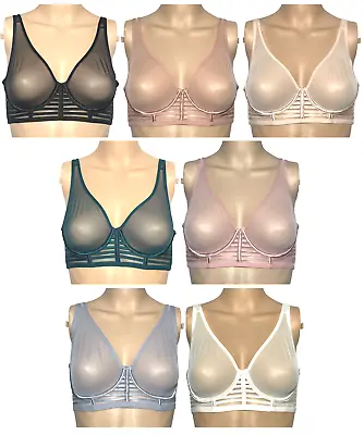 Victoria's Secret Luxe Lingerie Unlined Mesh Full Coverage Plunge Bra Nwt • $16.75