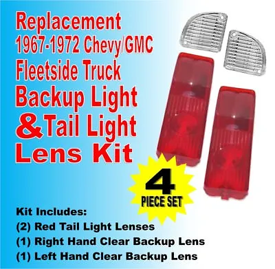 19 67 68 69 70 71 72 Chevy GMC Truck C10 Fleetside Taillight Backup Lens Kit • $25