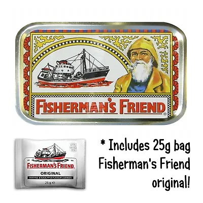£5.99 • Buy FISHERMANS FRIEND Free LOZENGES Bait Stash Tobacco Baccy Box Storage Gift Tin