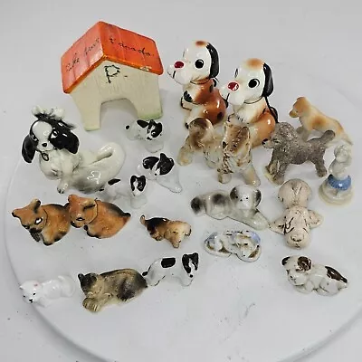 Vintage Dog Miniature Figurine Lot Ceramic Resin Plastic • $34.99