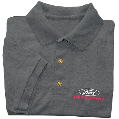 Ford Racing Golf Shirt Men's Collared Button Up Polo Tee Dress Shirt Mustang • $14.99