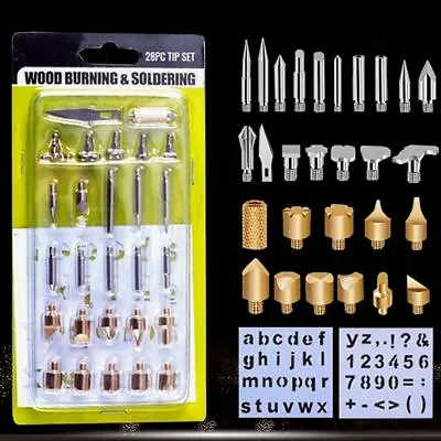 $11.95 • Buy Wood Burning Pen Tips Kit Stencil Soldering Iron Head Set Pyrography Marking
