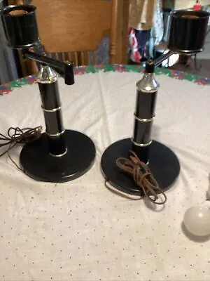 2 Vintage Brass Swing Arm Desk Table Lamps MCM  (Mutual- Sunset Lamp Company) • $49.99