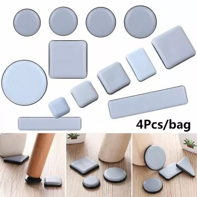£3.85 • Buy 4pcs Furniture Leg Slider Pads Self-Adhesive Anti Noisy Slip Mat Floor Protector