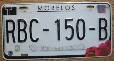 SINGLE MEXICO State Of MORELOS LICENSE PLATE - RBC-150-B - AUTOMOVIL • $15.99