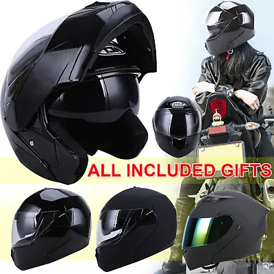 Motorcycle Modular Shield Black FullFace DOT Adult Helmet Size M/L/XL/XL HOT • $68.99