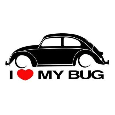 $4.28 • Buy I Love My Bug - VW Bug Black Vinyl Graphic Decal Car Truck Window Laptop
