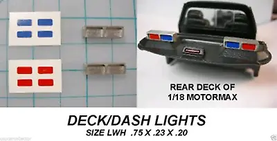 1/18 Deck / Dash Lights For Model Police Cars DUAL LENS CH1915 • $4.50