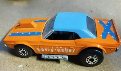 Vintage 1975 Matchbox Superfast Dodge Challenger Revin Rebel Orange Toy Car • $17