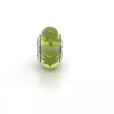 $49 • Buy Genuine Pandora Sterling Silver Lime Green Stars Murano Glass Charm 790907