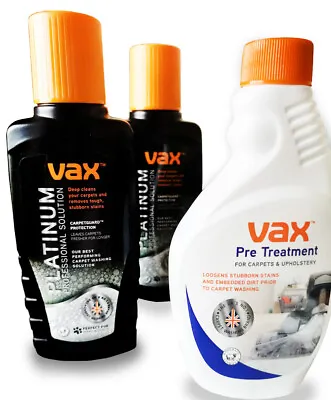 £19.99 • Buy Vax 2x Platinum Professional Carpet Cleaning Shampoo 1x Pre Treatment 250ml