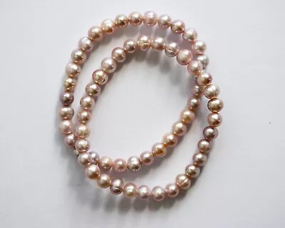 QVC - Honora 2 Pale Pink Pearl Elasticated Bracelets • £5