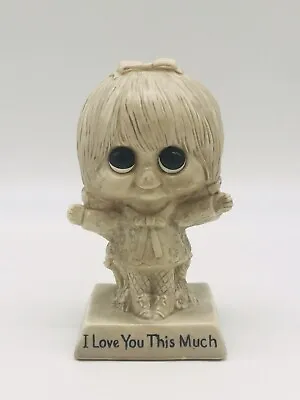 Vintage 1970 I Love You This Much Big Eyed Girl Russ W&R Berries Made In USA..62 • $5