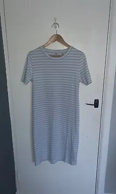 £5.99 • Buy Levi’s Blue White Stripe Midi T-Shirt Dress M 90s 00s Y2K