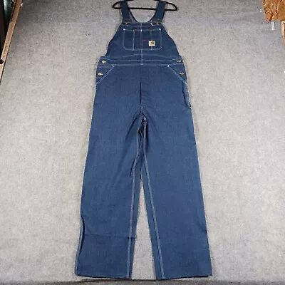 CARHARTT Sanforized Overalls Men Size 42x34 Blue Denim 70s 80s USA NOS VTG • $282.47