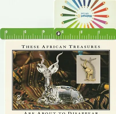$5 • Buy 1 Card 1994 Swarovski Crystal Post Card Postcard   Kudu Elephant Brooch