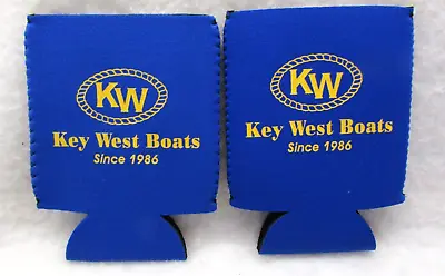 KEY WEST BOATS Can Holder Soda Beer Insulated Koozie Blue Vintage (2pk) E23 • $8.27