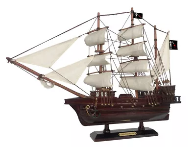 Wooden Blackbeard's Queen Anne's Revenge White Sails Pirate Ship Model 20  • $252.97