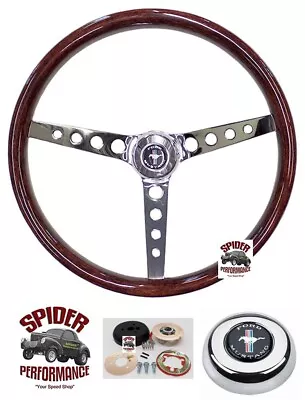 1965-1969 Mustang Steering Wheel PONY 15  CLASSIC WOOD • $269.95