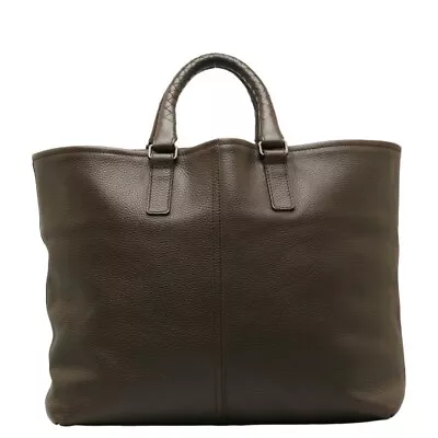 Bottega Veneta Intrecciato Marco Polo Tote Bag Brown Leather Women's BOTTEGAVE • $550.37