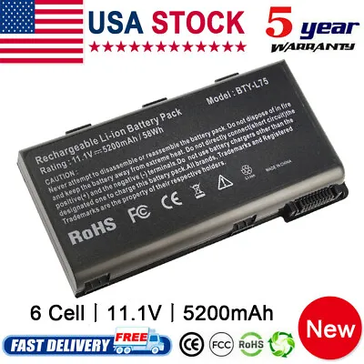 Laptop Battery BTY-L74 BTY-L75 For MSI A5000 A6000 A6200 A7200 CR5... • $17.99