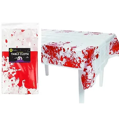 Long HALLOWEEN BLOOD TABLE CLOTH Tablecloth Party Decoration Cover 178 X132cm UK • £3.31