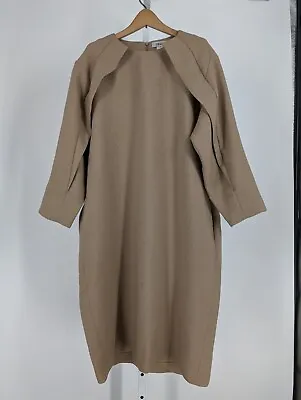 A Detacher To Be Detached Burlap Tweed Natural Brown Deconstructed Dress USA • $119.99