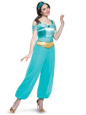 £85.14 • Buy Jasmine Deluxe Disney Princess Aladdin Arabian Genie Book Week Womens Costume L