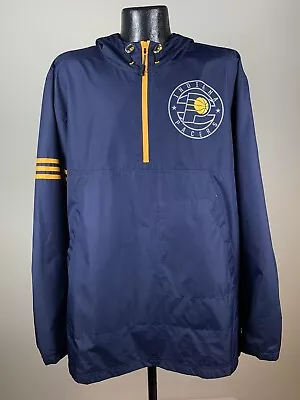 Men’s Adidas Climalite Indiana Pacers Navy Quarter Zip Windbreaker Pullover XL • $40