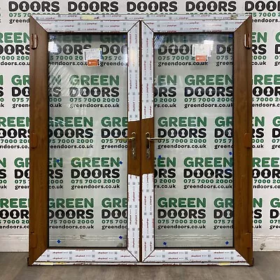 Golden Oak French Doors Woodgrain Upvc Pvcu Exterior External Brown Aluplast Pvc • £999.90