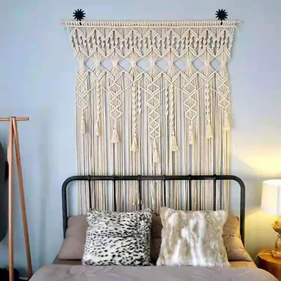 Macrame Wall Hanging Tapestry Curtains Boho Curtain Panels Handmade Wall Decor • $29.45