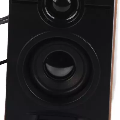 Computer Speakers Fast HiFi Wired Laptop Speakers Deep Bass Wooden Color Low • £17.19