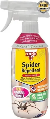 £8.76 • Buy Zero In Spider Repellent Stop Spider Non Harmful Deterrent Spray 500ml Mint UK