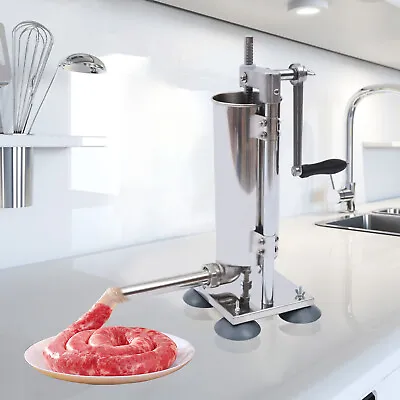 Vertical Hand-crank Sausage Maker Stuffer Filler Meat Machine Detachable • $52.80