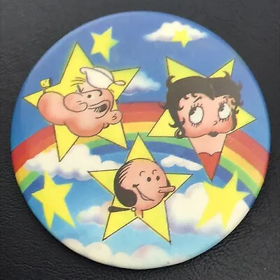 Lisa Frank Popeye Olive Oyl Betty Boop Pin Button Vintage 1979 Rainbow 70s • $16.06